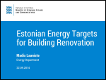 Estonian Energy Targets for Building Renovation
