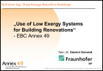 Use of Low Exergy Systems for Building Renovations