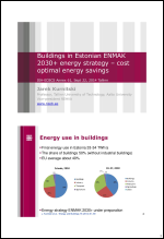 Buildings in Estonian ENMAK 2030+ energy strategy – cost optimal energy savings